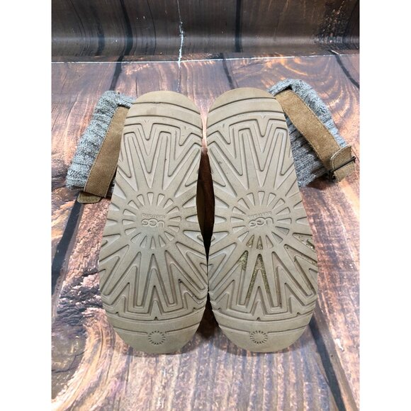 UGG Cambridge Knit Chestnut Suede Belted Boots Sheepskin Womens 7 (p7c) - Picture 7 of 10